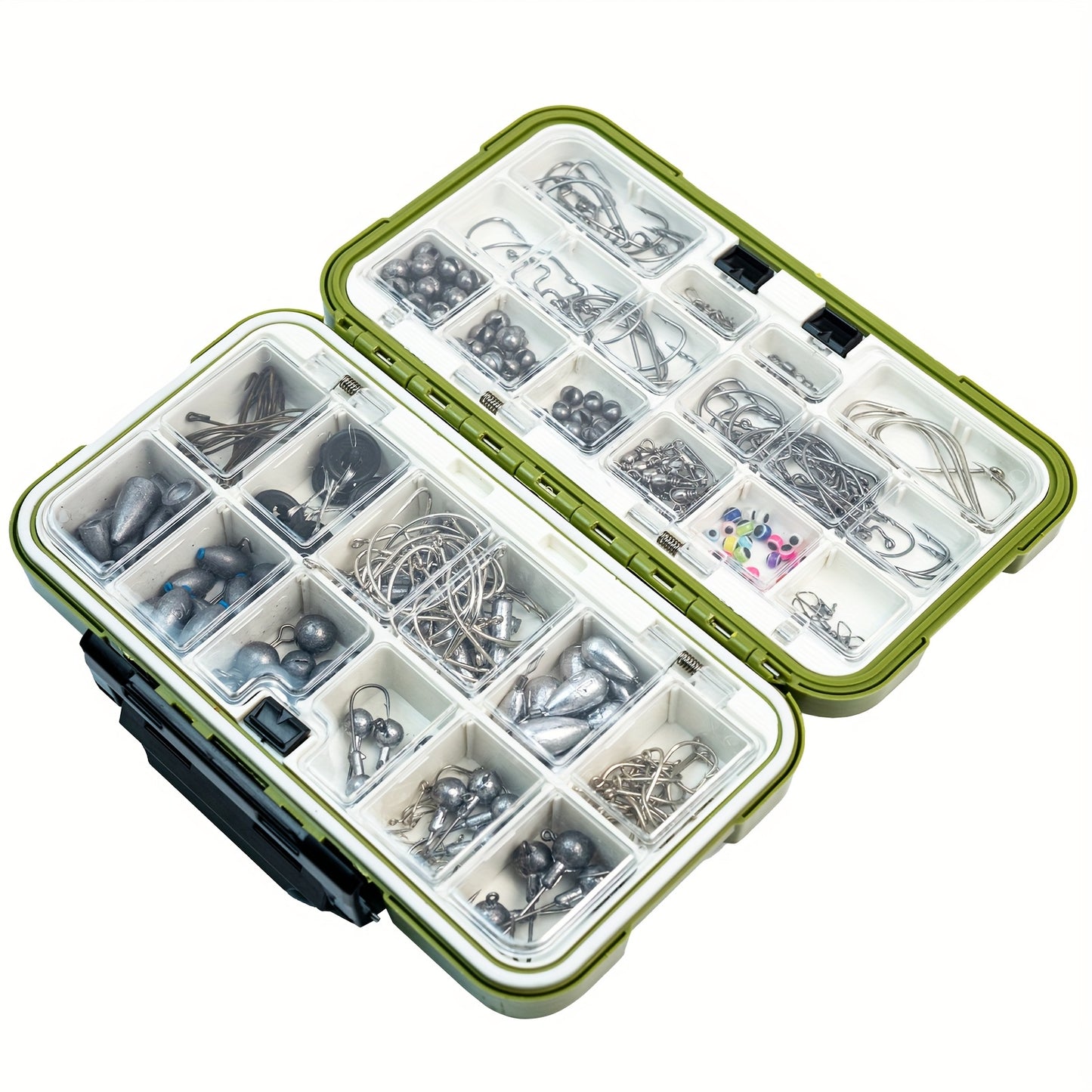 306pcs Ultimate Fishing Gear Kit - Fishing Lure Accessories Including Hooks, Sinkers, Rubber Bobber, Jigs, Beads, Swivels, Snaps, Tackle Box