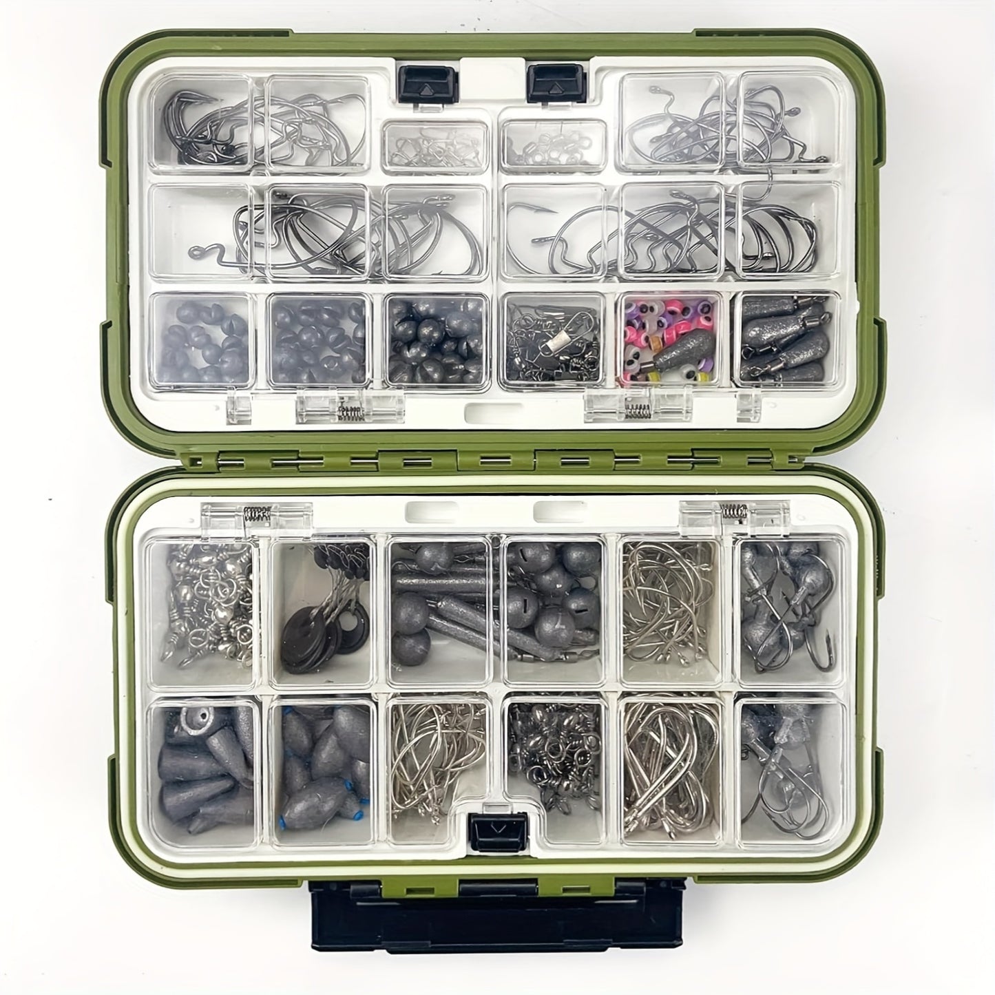 306pcs Ultimate Fishing Gear Kit - Fishing Lure Accessories Including Hooks, Sinkers, Rubber Bobber, Jigs, Beads, Swivels, Snaps, Tackle Box
