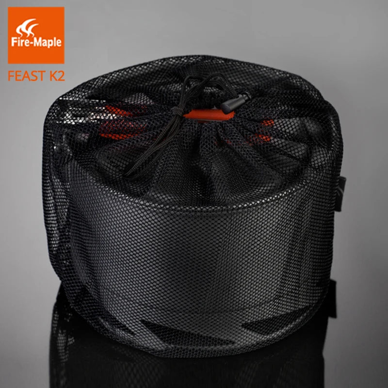 Fire Maple Feast Series K2 1.5L Outdoor Portable Foldable Handle Heat Exchanger Pot Camping Kettle Picnic Cookware 338g FMC-K2