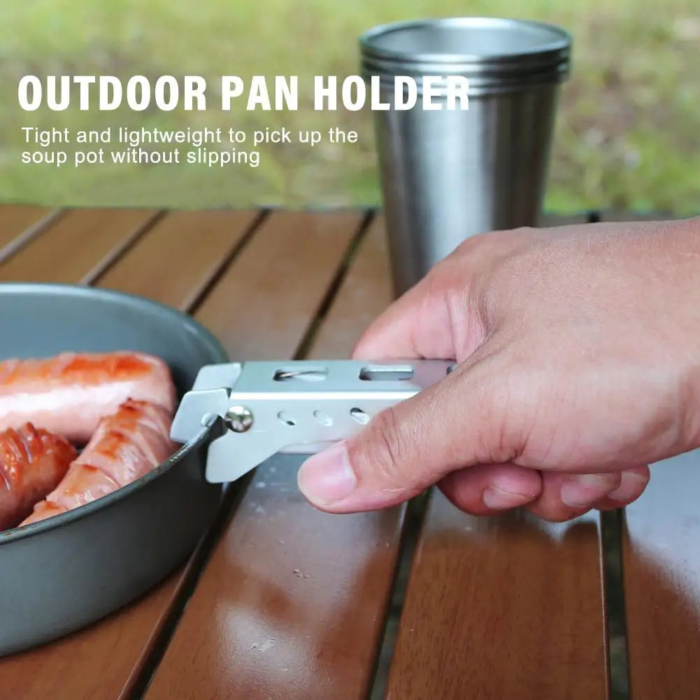Outdoor Camping Anti-Scald Pot Pan Bowl Gripper Hiking Cooking Picnic Barbecue Cookware Anti-hot Handle Holder Clip Clamp