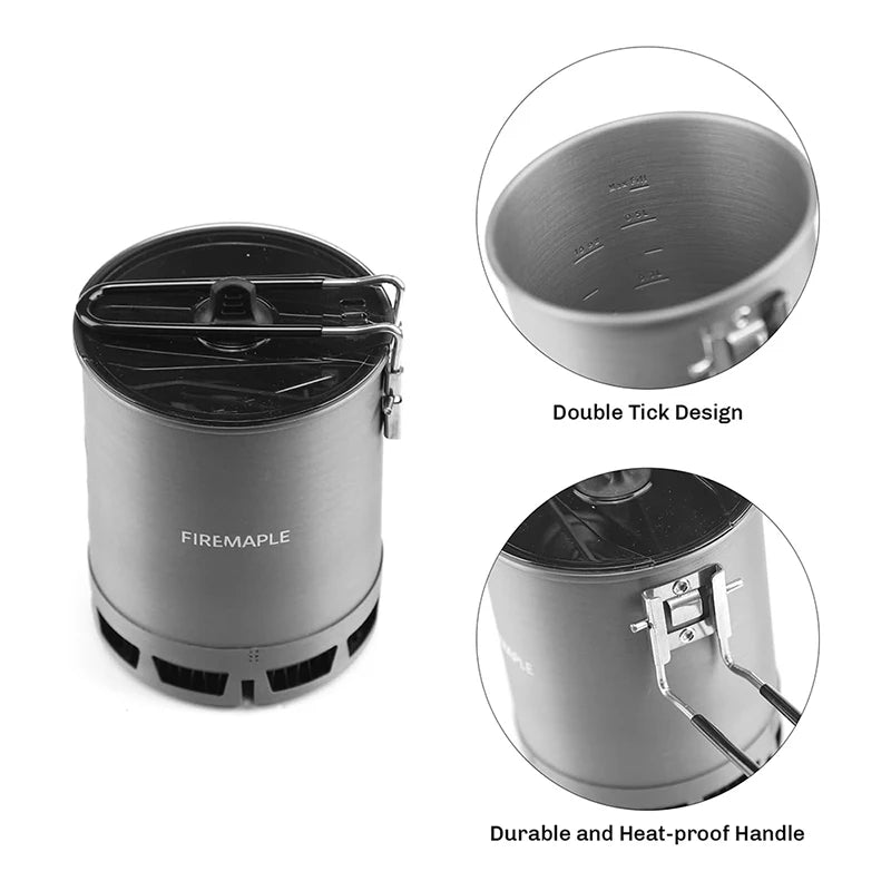Fire-Maple Camping Supplies Heat Exchanger Pot 600ml Outdoor Travel Picnic Cookware Pot High Efficiency Portable G3 Petrel