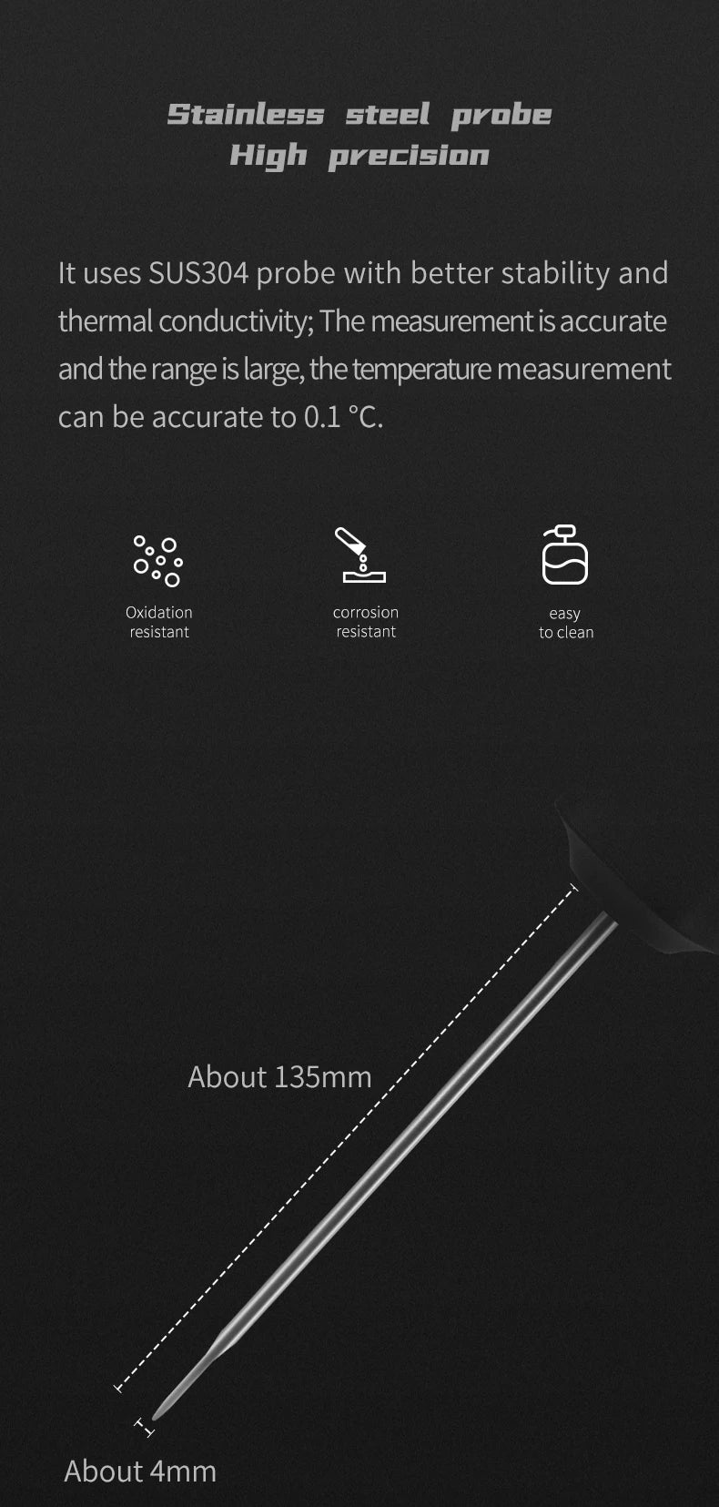 Instant Read Digital Thermometer Coffee Pot Food Thermometers for Cooking BBQ Camping Barista Kitchen Accessories