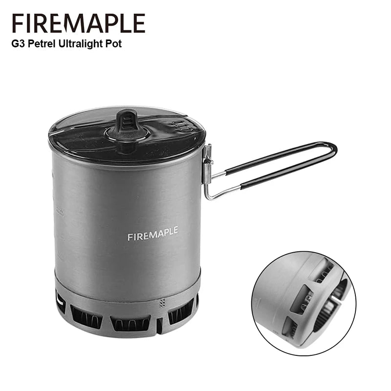 Fire-Maple Camping Supplies Heat Exchanger Pot 600ml Outdoor Travel Picnic Cookware Pot High Efficiency Portable G3 Petrel