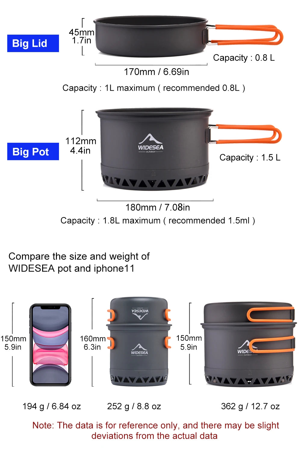 Widesea Camping Cookware Outdoor Cooking Set