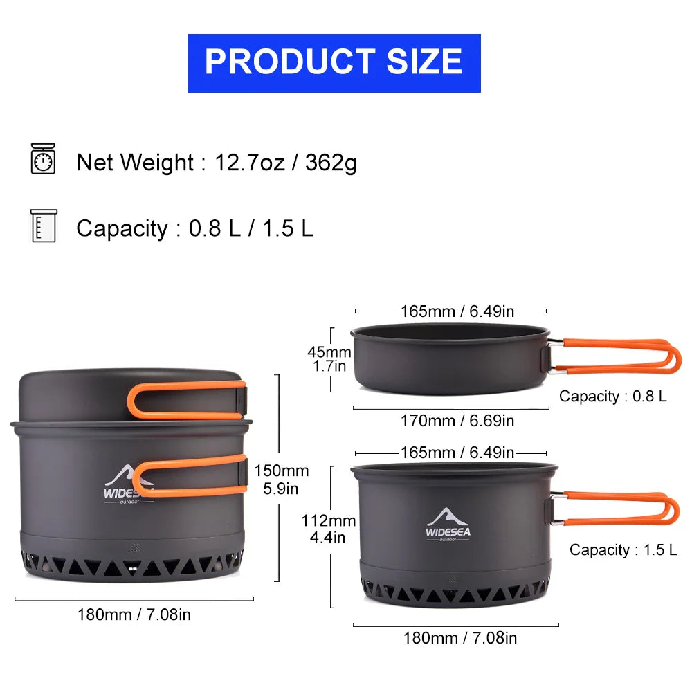 Widesea Camping Cookware Outdoor Cooking Set