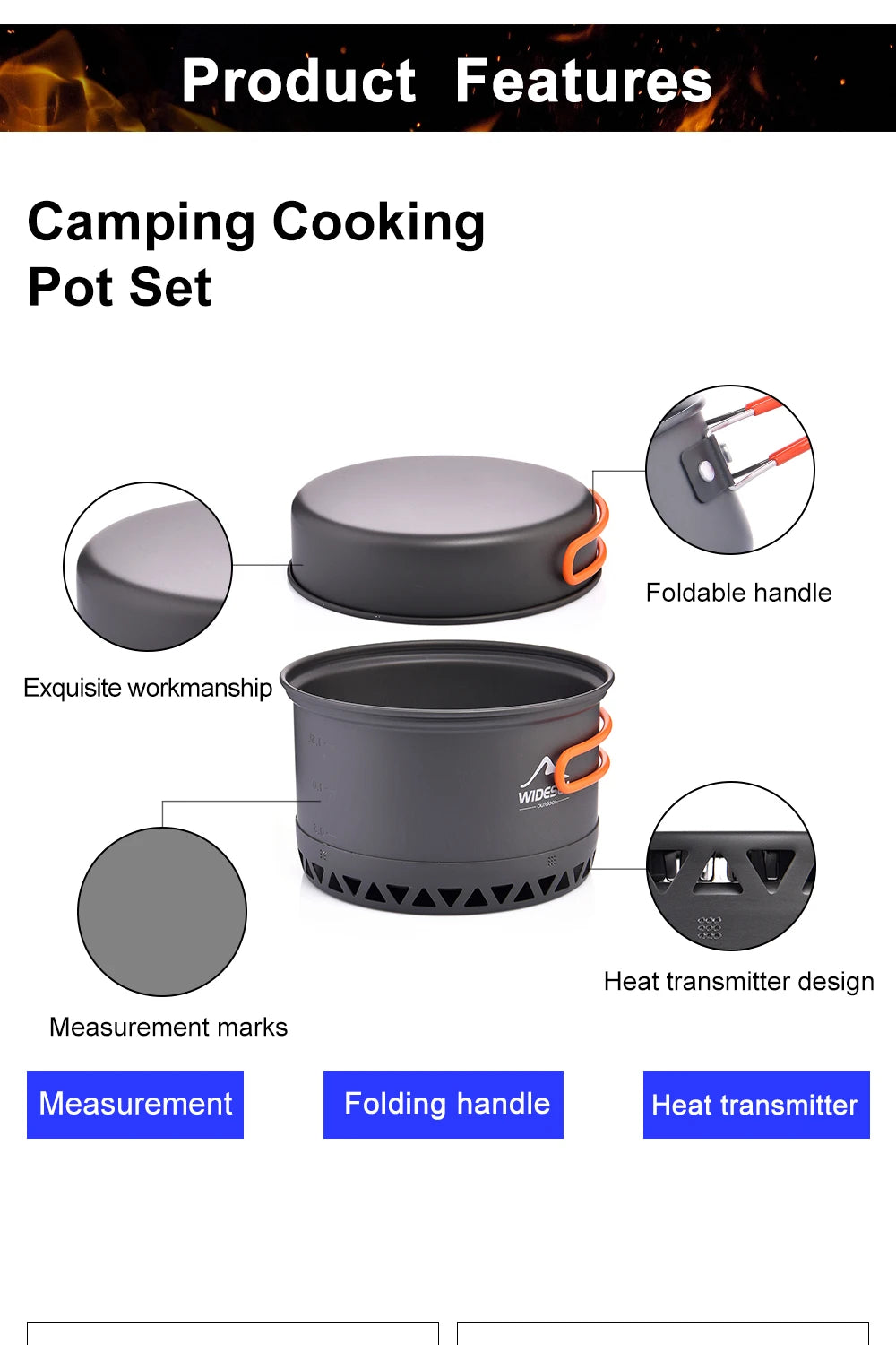 Widesea Camping Cookware Outdoor Cooking Set