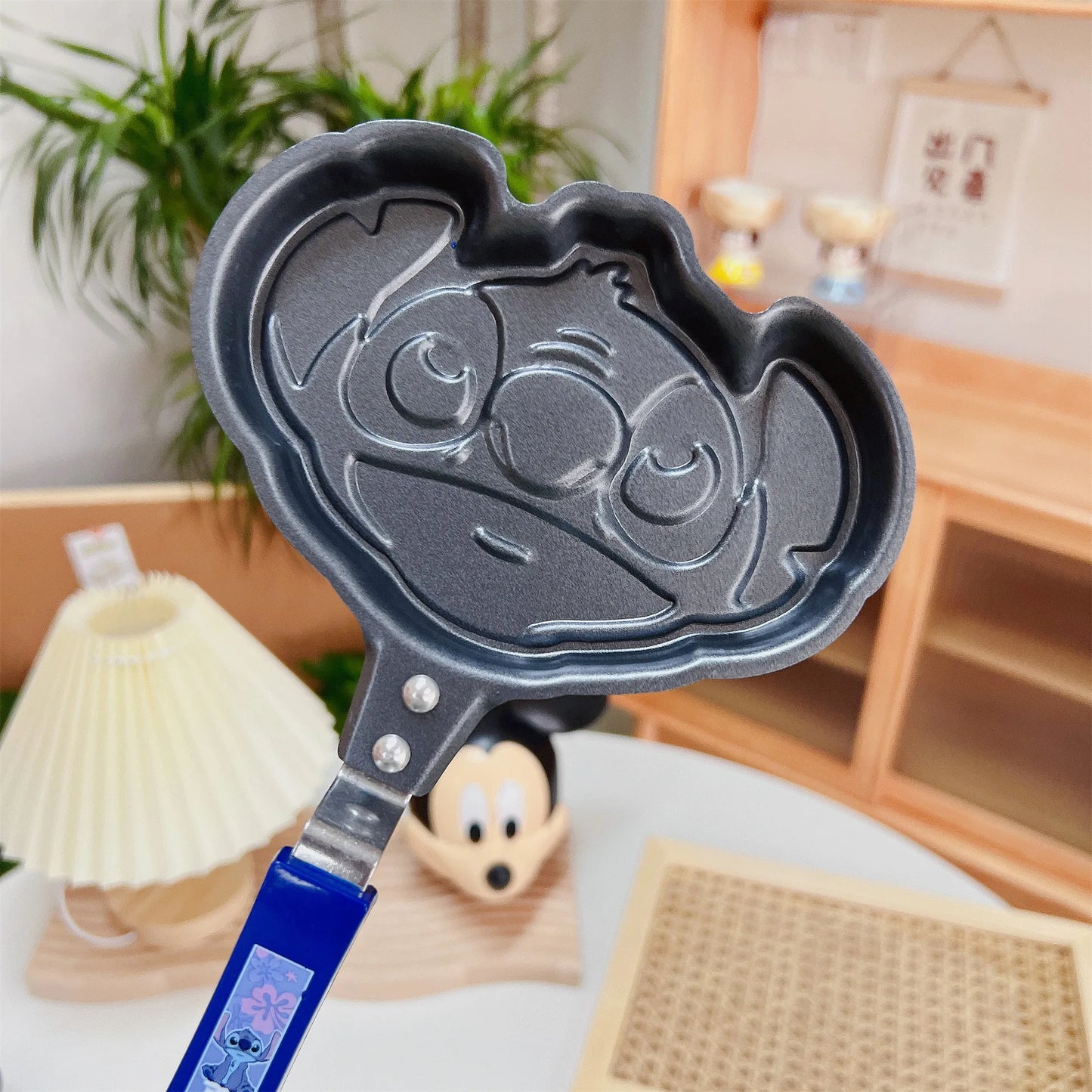 Disney Mickey Minnie Mouse Frying Pan Cartoon Muffin Pot Picnic Camping Flames Stitch Frying Pan Party Gift Kidis Fried Pan