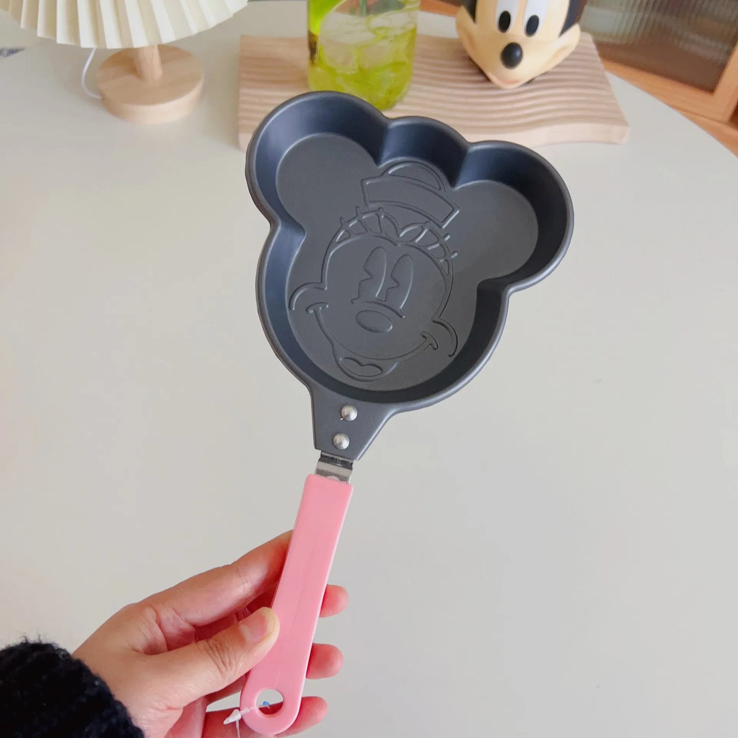 Disney Mickey Minnie Mouse Frying Pan Cartoon Muffin Pot Picnic Camping Flames Stitch Frying Pan Party Gift Kidis Fried Pan