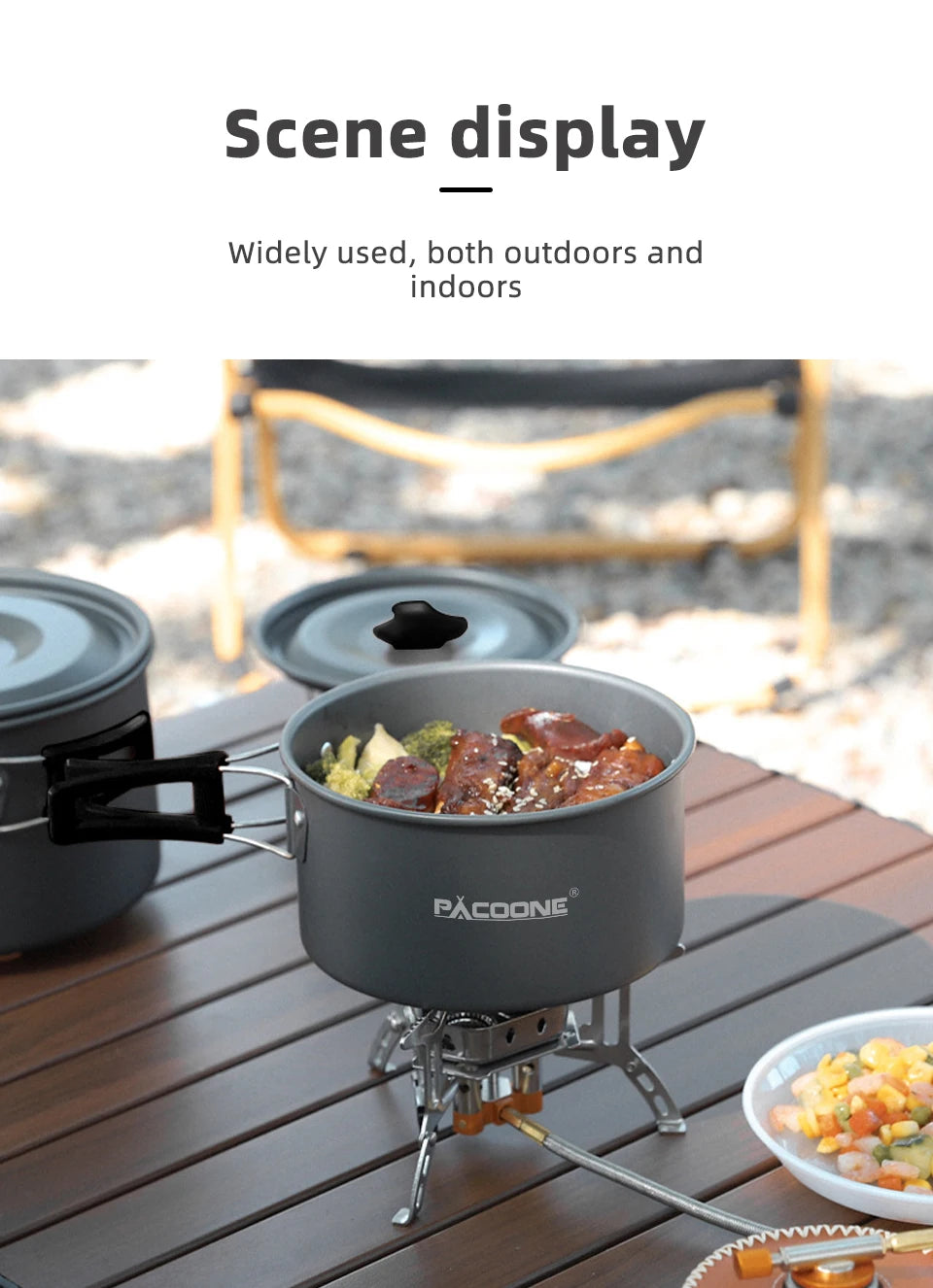 Camping Cookware Set Portable Cookware Kit Outdoor Pot Cooking Water Kettle Pan Set Tableware Hiking Picnic Equipment