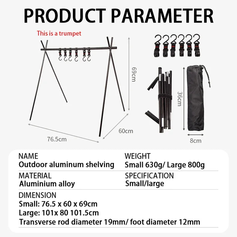 Camping Hanging Rack Folding Tripod