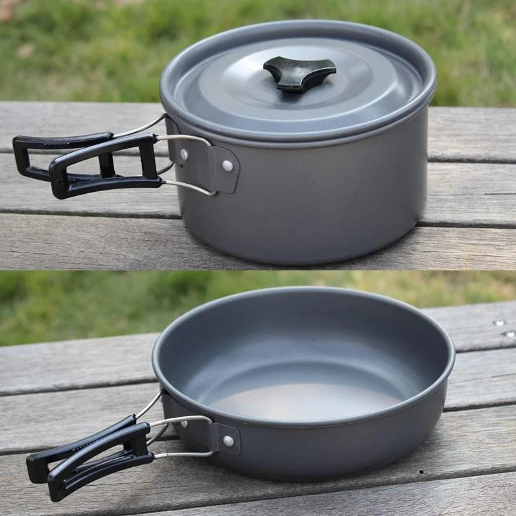 Camping Cookware Set for 1-7 Persons, Lightweight and Portable Pot and Pan with Carrying Bag, Perfect for Outdoor Camping