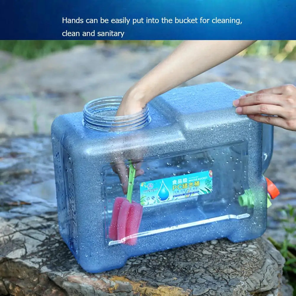 Large Capacity Portable Water Bucket Driving Pure Water Tank Container with Faucet for Outdoor Camping Cooking Picnic Hiking