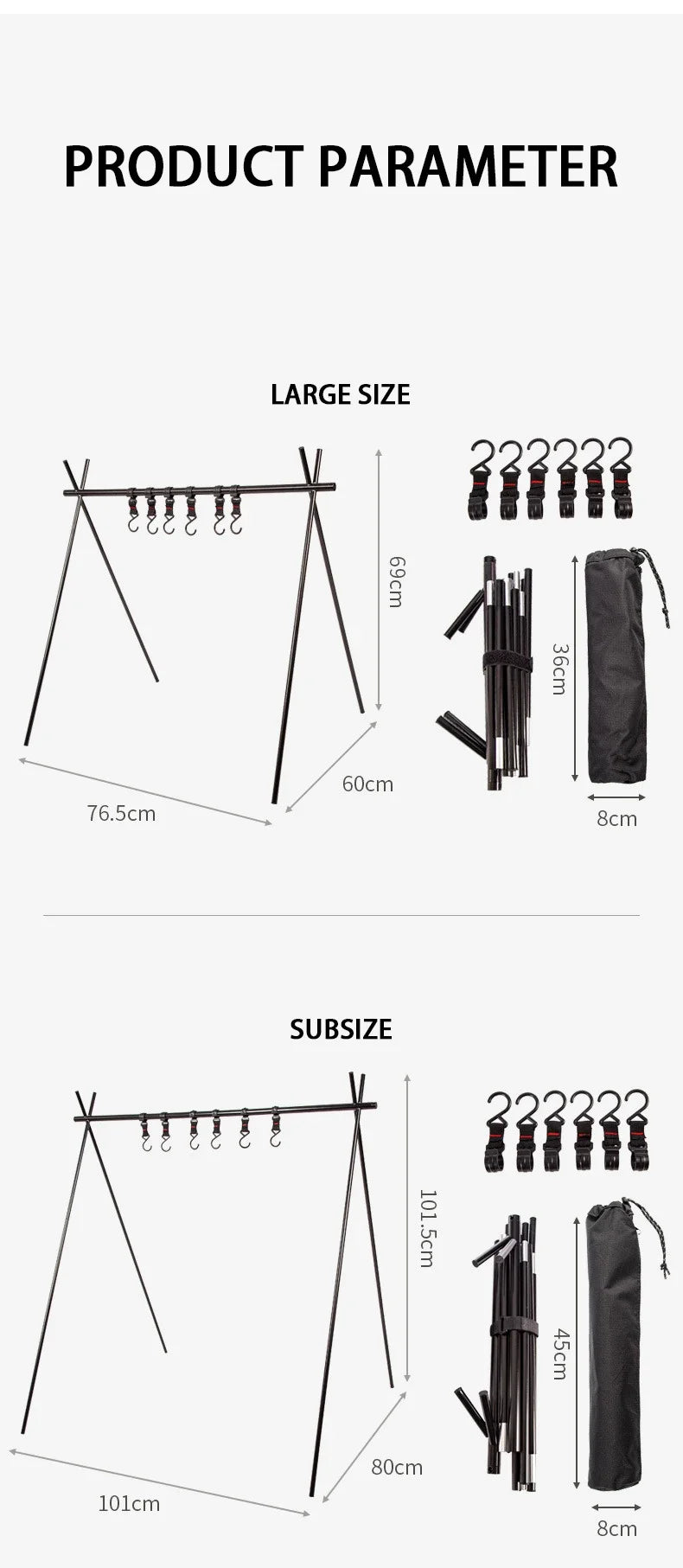 Camping Hanging Rack Folding Tripod