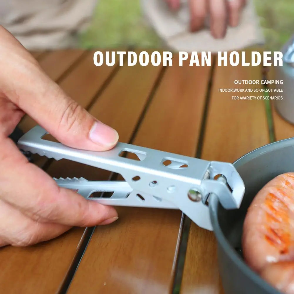 Outdoor Camping Anti-Scald Pot Pan Bowl Gripper Hiking Cooking Picnic Barbecue Cookware Anti-hot Handle Holder Clip Clamp