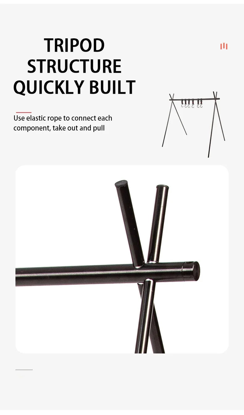 Camping Hanging Rack Folding Tripod