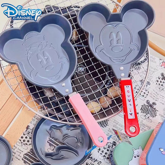 Disney Mickey Minnie Mouse Frying Pan Cartoon Muffin Pot Picnic Camping Flames Stitch Frying Pan Party Gift Kidis Fried Pan