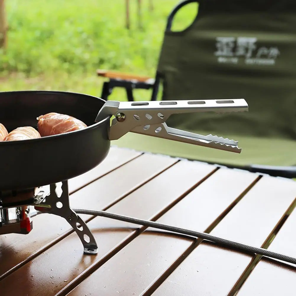 Outdoor Camping Anti-Scald Pot Pan Bowl Gripper Hiking Cooking Picnic Barbecue Cookware Anti-hot Handle Holder Clip Clamp